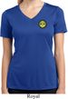 Buddha Eyes Patch Pocket Print Ladies Moisture Wicking V-neck Shirt