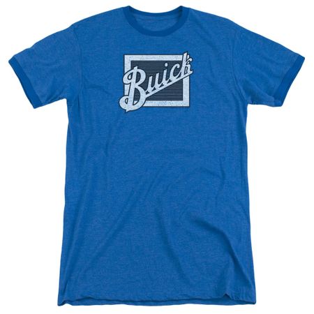 Buick Distressed Emblen Royal Blue Ringer Shirt
