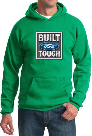 Built Ford Tough Hoodie Ford Logo Mens Kelly Green Hoody