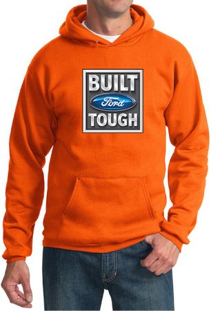 Built Ford Tough Hoodie Ford Logo Mens Orange Hoody