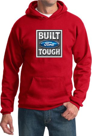 Built Ford Tough Hoodie Ford Logo Mens Red Hoody