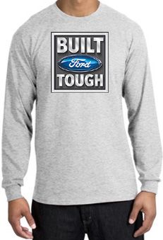 Built Ford Tough Long Sleeve Shirt - Ford Logo Adult Ash T-Shirt