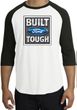 Built Ford Tough Raglan Shirt - Ford Logo Adult White/Black T-Shirt