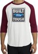Built Ford Tough Raglan Shirt - Ford Logo Adult White/Cardinal T-Shirt