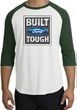 Built Ford Tough Raglan Shirt - Ford Logo Adult White/Forest T-Shirt