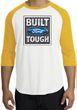Built Ford Tough Raglan Shirt - Ford Logo Adult White/Gold T-Shirt