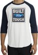 Built Ford Tough Raglan Shirt - Ford Logo Adult White/Navy T-Shirt