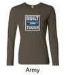Built Ford Tough Shirt Ford Logo Ladies Long Sleeve Tee T-Shirt