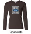 Built Ford Tough Shirt Ford Logo Ladies Long Sleeve Tee T-Shirt
