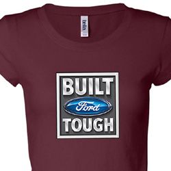 Built Ford Tough Shirt Ford Logo Ladies Longer Length Tee T-Shirt