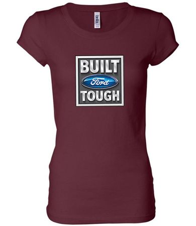 Built Ford Tough Shirt Ford Logo Ladies Longer Length Tee T-Shirt