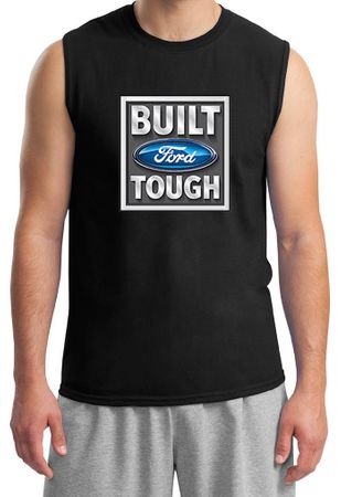 Built Ford Tough Shirt Ford Logo Mens Black Muscle Tee T-Shirt