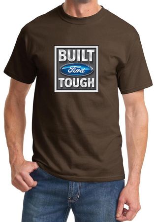 Built Ford Tough Shirt Ford Logo Mens Brown Tee T-Shirt