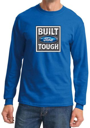 Built Ford Tough Shirt Ford Logo Mens Royal Long Sleeve Tee T-Shirt