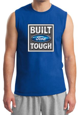 Built Ford Tough Shirt Ford Logo Mens Royal Muscle Tee T-Shirt