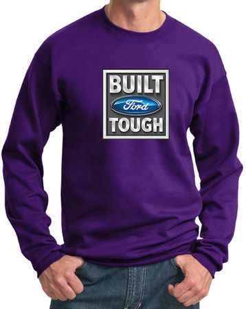 Built Ford Tough Sweatshirt Ford Logo Mens Purple Sweat Shirt