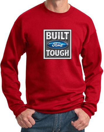 Built Ford Tough Sweatshirt Ford Logo Mens Red Sweat Shirt