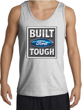 Built Ford Tough Tank Top - Ford Logo Adult Ash Tanktop