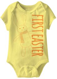 Bunny First Easter Funny Baby Romper Yellow Infant Babies Creeper Bunny First Easter Funny Baby Romper Yellow Infant Babies Creeper