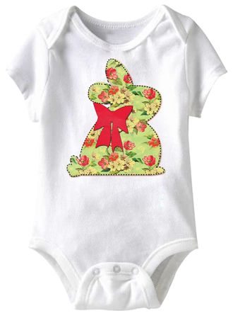 Bunny Stitch Funny Baby Romper White Infant Babies Creeper