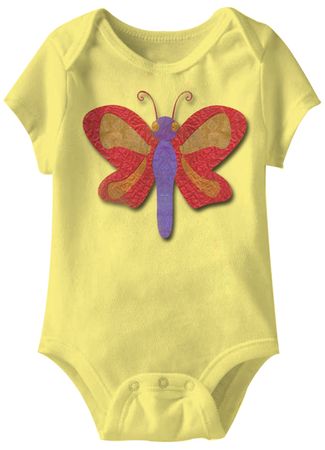 Butterfly Funny Baby Romper Yellow Infant Babies Creeper