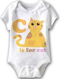 C Is For Cat Funny Baby Romper White Infant Babies Creeper C Is For Cat Funny Baby Romper White Infant Babies Creeper
