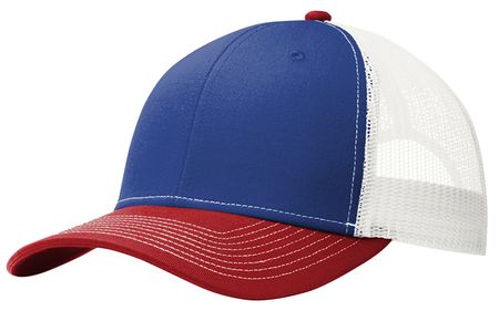 C112 Port Authority Snapback Trucker Cap - Patriot Blue/ Flame Red/ White