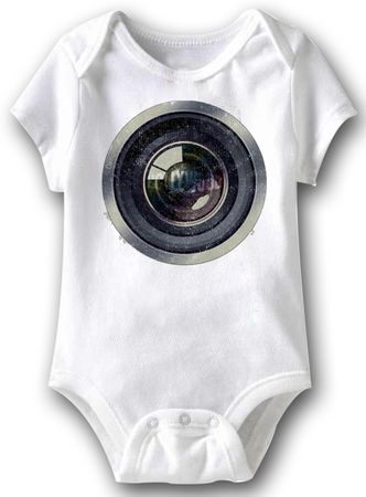 Camera Lens Funny Baby Romper White Infant Babies Creeper