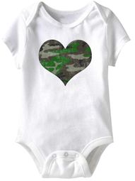 Camo Soldier Heart Funny Baby Romper White Infant Babies Creeper Camo Soldier Heart Funny Baby Romper White Infant Babies Creeper