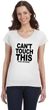 Can't Touch This Ladies Social Distancing Fit V-Neck T-Shirt