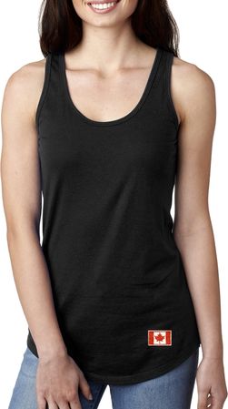 Canada Flag Patch Bottom Print Ladies Ideal Tank Top