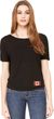Canada Flag Patch Bottom Print Ladies Open Back Shirt