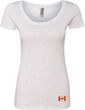 Canada Flag Patch Bottom Print Ladies Scoop Neck
