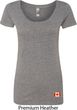 Canada Flag Patch Bottom Print Ladies Scoop Neck