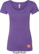 Canada Flag Patch Bottom Print Ladies Scoop Neck