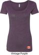 Canada Flag Patch Bottom Print Ladies Scoop Neck
