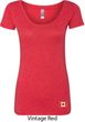 Canada Flag Patch Bottom Print Ladies Scoop Neck