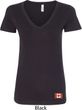 Canada Flag Patch Bottom Print Ladies V-Neck