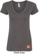 Canada Flag Patch Bottom Print Ladies V-Neck