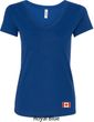 Canada Flag Patch Bottom Print Ladies V-Neck