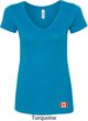 Canada Flag Patch Bottom Print Ladies V-Neck
