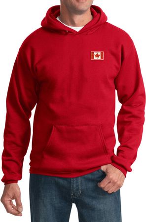 Canada Flag Patch Pocket Print Hoodie