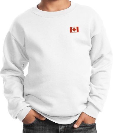 Canada Flag Patch Pocket Print Kids Sweatshirt