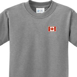Canada Flag Patch Pocket Print Kids T-shirt