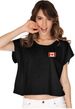 Canada Flag Patch Pocket Print Ladies Boxy Tee