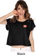 Canada Flag Patch Pocket Print Ladies Boxy Tee