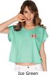 Canada Flag Patch Pocket Print Ladies Boxy Tee