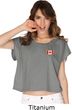Canada Flag Patch Pocket Print Ladies Boxy Tee