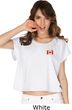Canada Flag Patch Pocket Print Ladies Boxy Tee