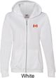 Canada Flag Patch Pocket Print Ladies Full Zip Hoodie